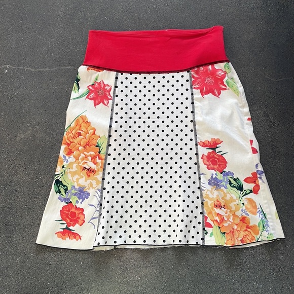 FABULOID multi color floral and polka dot skirt - Picture 2 of 4